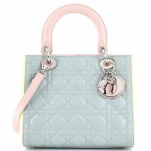 Christian Dior Medium Tricolor Lady Dior Bag Cannage Quilt Lambskin